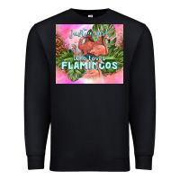 Black just a girl who loves flamingo Premium Sweatshirt - TumblerDesignByShophia