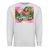 Dove Grey just a girl who loves flamingo Premium Sweatshirt - TumblerDesignByShophia