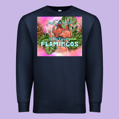 Just A Girl Who Loves Flamingo Premium Sweatshirt Designed By Tumblerdesignbyshophia