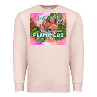 Pale Pink just a girl who loves flamingo Premium Sweatshirt - TumblerDesignByShophia