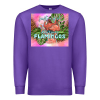 Purple just a girl who loves flamingo Premium Sweatshirt - TumblerDesignByShophia