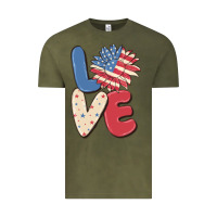 Vintage Olive love 4th of july Vintage Tee - MaliasSmallBusiness