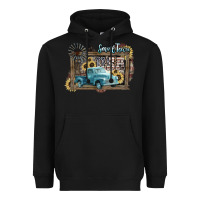 Black Small town USA truck 4th of july Heavyweight Hoodie - HowdyJamesFarm