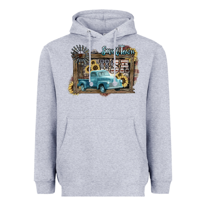 Small Town Usa Truck 4th Of July Heavyweight Hoodie by HowdyJamesFarm | Teevron