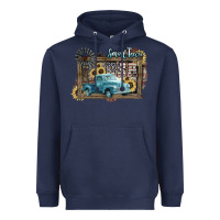 Navy Small town USA truck 4th of july Heavyweight Hoodie - HowdyJamesFarm