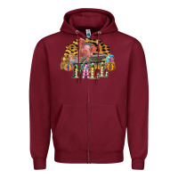Burgundy Fall Scene Pumpkin Watercolor Pig Wagon Serape Cheetah Zipper Hoodie - Bettercallsaul