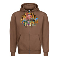 Chestnut Fall Scene Pumpkin Watercolor Pig Wagon Serape Cheetah Zipper Hoodie - Bettercallsaul