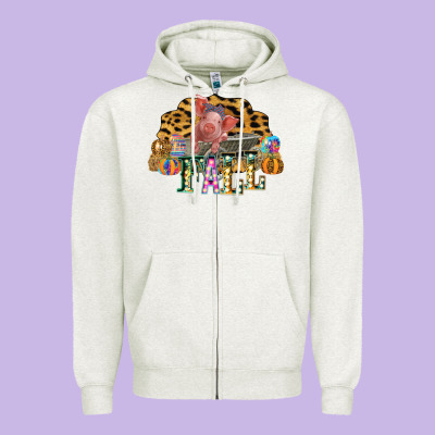 Fall Scene Pumpkin Watercolor Pig Wagon Serape Cheetah Zipper Hoodie Designed By Bettercallsaul
