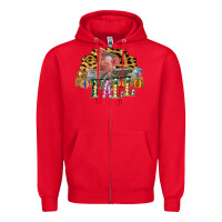 Red Fall Scene Pumpkin Watercolor Pig Wagon Serape Cheetah Zipper Hoodie - Bettercallsaul