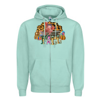 Seafoam Fall Scene Pumpkin Watercolor Pig Wagon Serape Cheetah Zipper Hoodie - Bettercallsaul