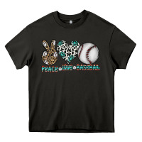 Asphalt peace love baseball Heavy Core Tee - CowhideDigitalArt