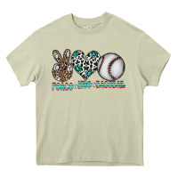 Mossy peace love baseball Heavy Core Tee - CowhideDigitalArt