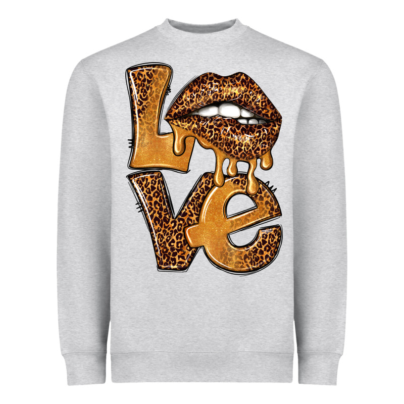 Love Leopard With Lips Heavyweight Sweatshirt by NancyCooperArtShop | Teevron