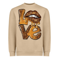 Mushroom love leopard with lips Heavyweight Sweatshirt - NancyCooperArtShop