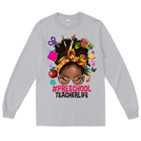 Moon Dust preschool teacher life afro messy bun Long Sleeve Tee - NancyCooperArtShop