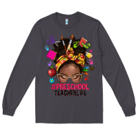 Smoke preschool teacher life afro messy bun Long Sleeve Tee - NancyCooperArtShop