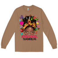 Toasted Coconut preschool teacher life afro messy bun Long Sleeve Tee - NancyCooperArtShop