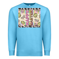 Ocean Blue happy easter with cowhide Premium Sweatshirt - TumblerDesignByShophia