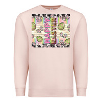 Pale Pink happy easter with cowhide Premium Sweatshirt - TumblerDesignByShophia