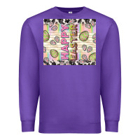 Purple happy easter with cowhide Premium Sweatshirt - TumblerDesignByShophia