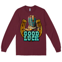 Burgundy good luck Long Sleeve Tee - JahusDesignShop