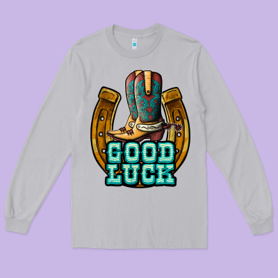Good Luck Long Sleeve Tee Designed By Jahusdesignshop