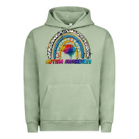 Pigment Oil Green Autism Awareness rainbow Urban Hoodie - FaDigitalArtStudio