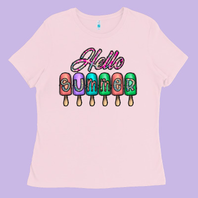 Hello Summer Ladies Tee Designed By Cowhidedigitalart