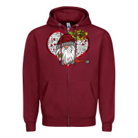 Burgundy Valentine's Day Gnome Zipper Hoodie - Bettercallsaul
