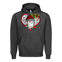 Charcoal Heather Valentine's Day Gnome Zipper Hoodie - Bettercallsaul