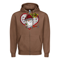 Chestnut Valentine's Day Gnome Zipper Hoodie - Bettercallsaul