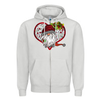 Dove Grey Valentine's Day Gnome Zipper Hoodie - Bettercallsaul