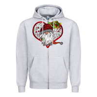Heather Grey Valentine's Day Gnome Zipper Hoodie - Bettercallsaul