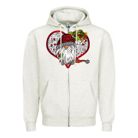 Oatmeal Heather Valentine's Day Gnome Zipper Hoodie - Bettercallsaul