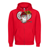 Red Valentine's Day Gnome Zipper Hoodie - Bettercallsaul