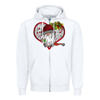 White Valentine's Day Gnome Zipper Hoodie - Bettercallsaul