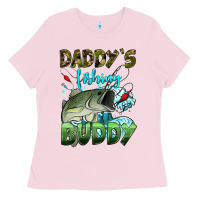 Bubblegum Pink daddy's fishing buddy Ladies Tee - HRA Design Shop