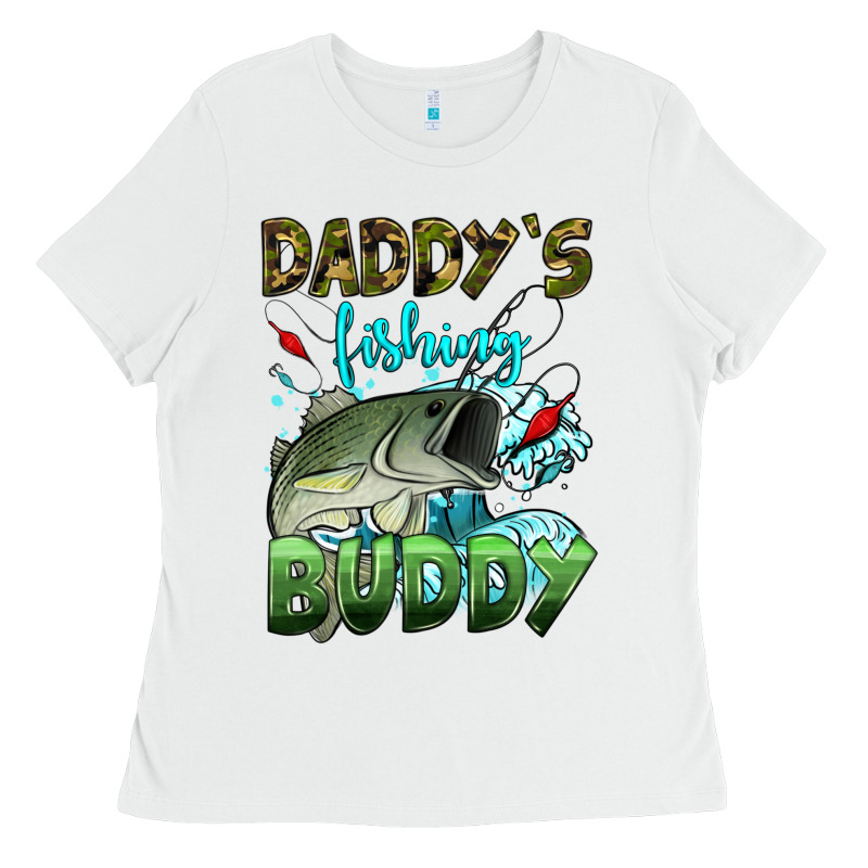 Daddy's Fishing Buddy Ladies Tee by HRA Design Shop | Teevron