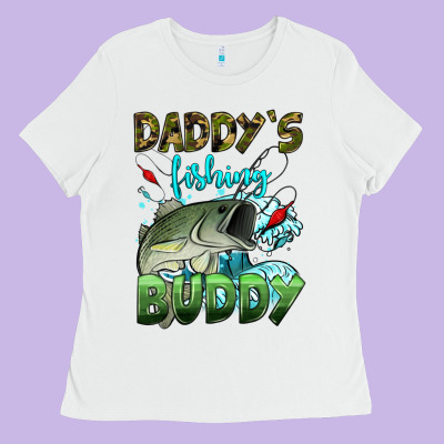 Daddy's Fishing Buddy Ladies Tee Designed By Hra Design Shop