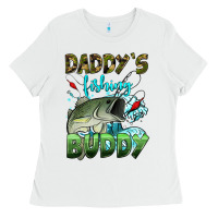 White daddy's fishing buddy Ladies Tee - HRA Design Shop