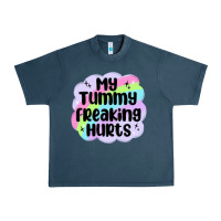 Midnight Navy my tummy freaking hurts Urban Heavy Tee - MaliasSmallBusiness