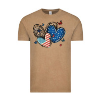 Vintage Coffee american flag leopard hearts Vintage Tee - MaliasSmallBusiness