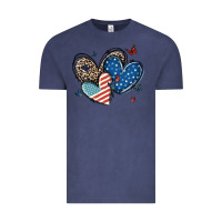American Flag Leopard Hearts Vintage Tee | Teevron