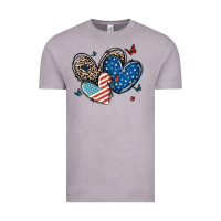 Vintage Zinc american flag leopard hearts Vintage Tee - MaliasSmallBusiness