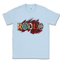 Dusty Blue Rodeo Christmas Classic Tee - CowhideDigitalArt