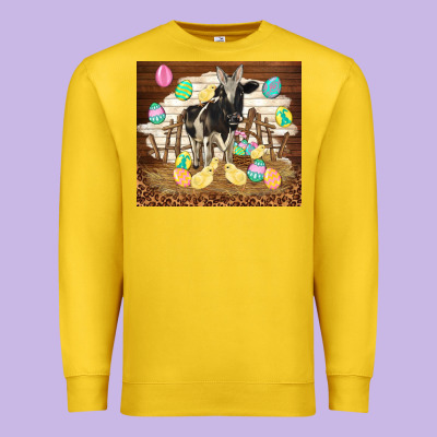 Cow And Chick Easter Premium Sweatshirt Designed By Tumblerdesignbyshophia