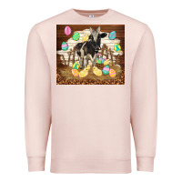 Pale Pink cow and chick easter Premium Sweatshirt - TumblerDesignByShophia