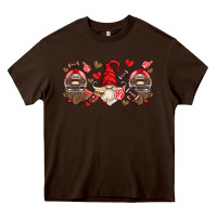 Chocolate Brown american football gnome Heavy Core Tee - HRA Design Shop