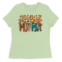 Matcha thankful mama highland cow Ladies Tee - RacoonDesign