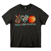Asphalt peace love basketball Heavy Core Tee - CowhideDigitalArt